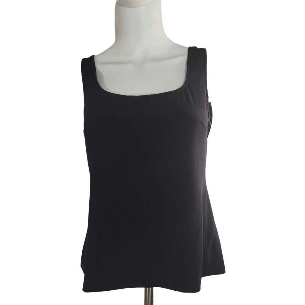 Alex Evenings Women Black Top Twinset Embroidered 3/4 Sleeve Mock Neck Size S 10 - Picture 2 of 16
